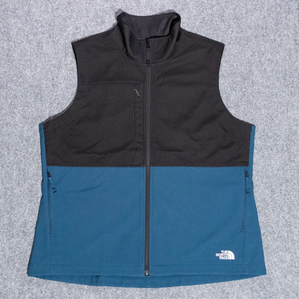 The North Face Castle Rock Soft Shell Full Zip Vest Women's XL Black Blue